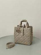 DIOR MEDIUM TOUJOURS BUCKET BAG 22 IN BEIGE CANNAGE CALFSKIN