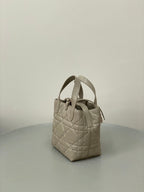 DIOR MINI TOUJOURS BUCKET BAG 18 IN BEIGE CANNAGE CALFSKIN