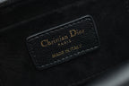 DIOR JOLIE TOP HANDLE BAG 19 IN BLACK CANNAGE CALFSKIN
