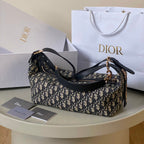 DIOR LARGE D-JOURNEY SHOULDER BAG 33 IN BLACK MONOGRAM OBLIQUE JACQUARD