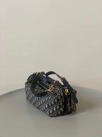 DIOR LARGE D-JOURNEY SHOULDER BAG 33 IN BLACK MONOGRAM OBLIQUE JACQUARD