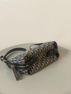 DIOR LARGE D-JOURNEY SHOULDER BAG 33 IN BLACK MONOGRAM OBLIQUE JACQUARD
