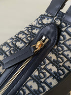 DIOR LARGE D-JOURNEY SHOULDER BAG 33 IN BLACK MONOGRAM OBLIQUE JACQUARD
