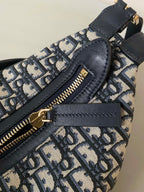 DIOR MEDIUM D-JOURNEY SHOULDER BAG 25 IN BLACK MONOGRAM OBLIQUE JACQUARD