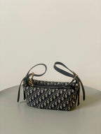 DIOR MEDIUM D-JOURNEY SHOULDER BAG 25 IN BLACK MONOGRAM OBLIQUE JACQUARD