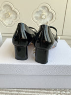 DIOR PEARL JOLIE MARY JANE PUMPS IN BLACK CALFSKIN