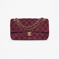 Chanel Maxi Flap Bag Burgundy | Suede Calfskin & Gold-Tone Metal