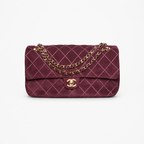 Chanel Maxi Flap Bag Burgundy | Suede Calfskin & Gold-Tone Metal