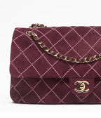 Chanel Maxi Flap Bag Burgundy | Suede Calfskin & Gold-Tone Metal
