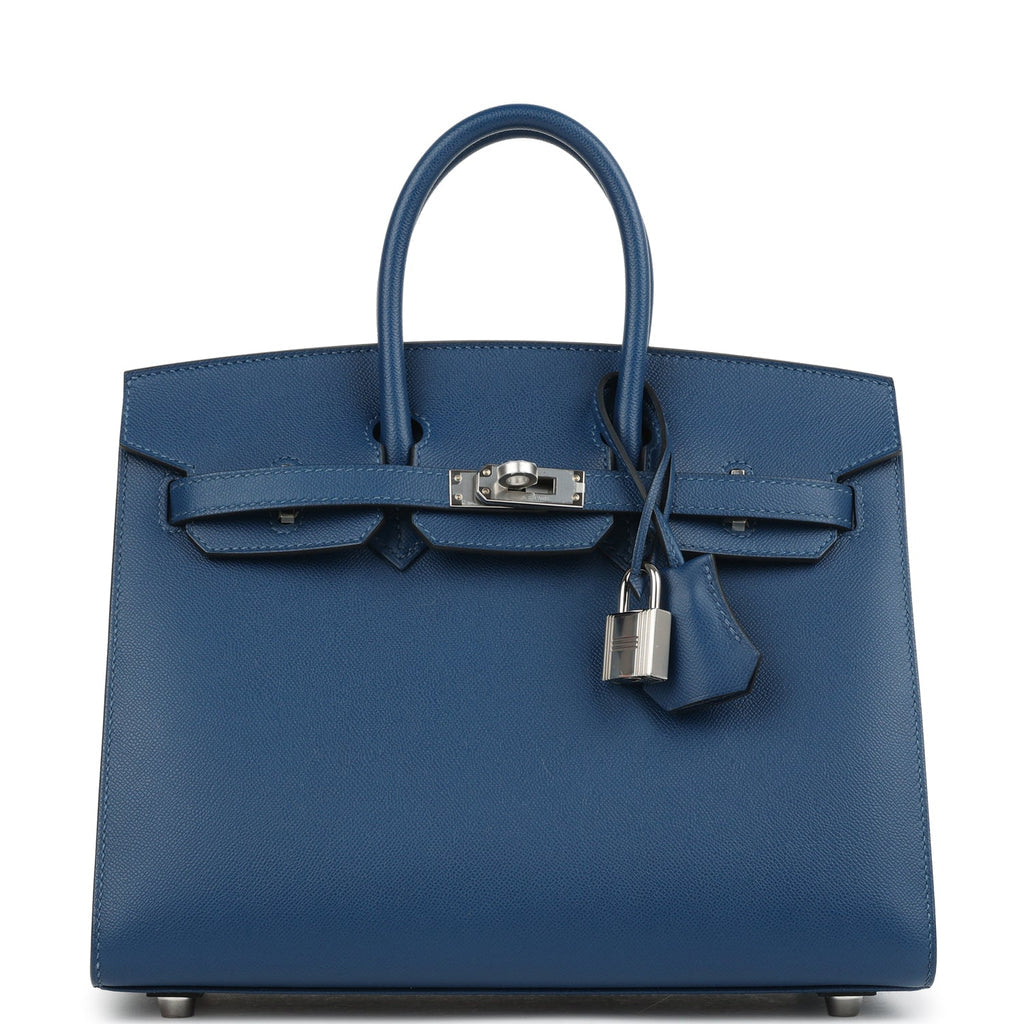 Hermès Birkin Sellier 25 Deep Bleu Madame Palladium Hardware