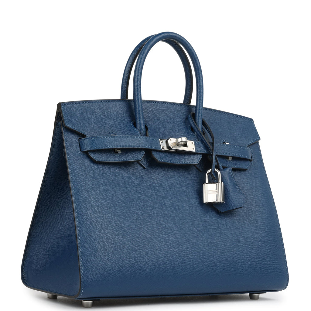 Hermès Birkin Sellier 25 Deep Bleu Madame Palladium Hardware