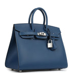 Hermès Birkin Sellier 25 Deep Bleu Madame Palladium Hardware