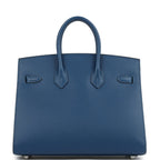 Hermès Birkin Sellier 25 Deep Bleu Madame Palladium Hardware