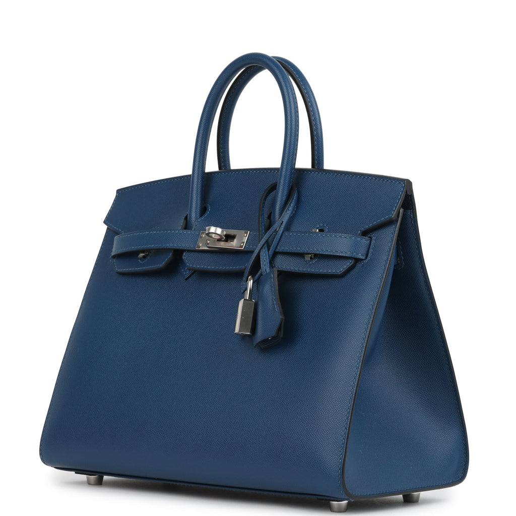 Hermès Birkin Sellier 25 Deep Bleu Madame Palladium Hardware