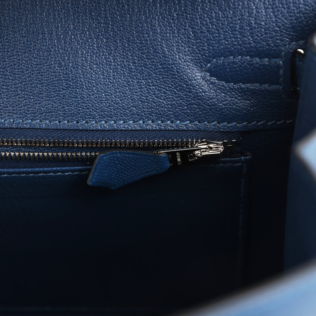 Hermès Birkin Sellier 25 Deep Bleu Madame Palladium Hardware
