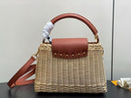 LOUIS VUITTON LV 25S CAPUCINES BB BAG 27 PINIC IN TAN CALFSKIN GOLD HARDWARE