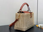 LOUIS VUITTON LV 25S CAPUCINES BB BAG 27 PINIC IN TAN CALFSKIN GOLD HARDWARE