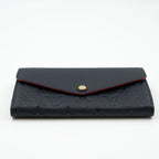 LOUIS VUITTON LV SARAH WALLET MONOGRAM EMPREINTE LEATHER 19CM BLACK RED