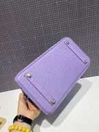 HERMES BIRKIN 30CM PURPLE OSTRICH LEATHER SILVER HARDWARE