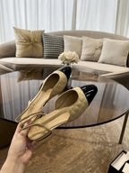 CHANEL slingbacks beige quilted calfskin