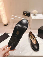 CHANEL MARY JANE BLACK LAMBSKIN 24