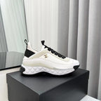 CHANEL Bubble Quilted Trainer Sneaker White