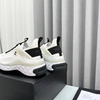 CHANEL Bubble Quilted Trainer Sneaker White
