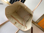 LOUIS VUITTON NEVERFULL MM 32 GREY CREAM DAMIER AZUR INSIDE COLOUR 1