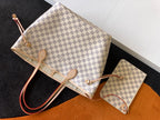 LOUIS VUITTON NEVERFULL MM 32 GREY CREAM DAMIER AZUR INSIDE COLOUR 1