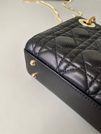DIOR MINI MY LADY 17 BLACK CALFSKIN GOLD HARDWARE