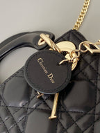 DIOR MINI MY LADY 17 BLACK CALFSKIN GOLD HARDWARE