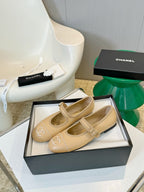 CHANEL MARY JANE SHOES IN DARK CREAM LAMBSKIN 1