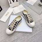 DIOR WALKN 45 BEIGE BLUE OBLIQUE EMBROI-DERY CANVAS
