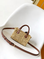 LOUIS VUITTON NANO SPEEDY 16 IN RAFFIA GOLD HARDWARE