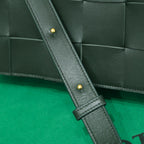 BOTTEGA VENETA CASSETTE 23 IN DARK GREEN CALFSKIN