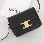 CELINE TRIOMPHE TEEN 18 BLACK ALLIGATOR SKIN