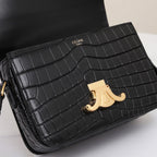CELINE TRIOMPHE TEEN 18 BLACK ALLIGATOR SKIN