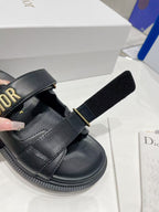 DIOR CD ACT SANDALS IN BLACK LAMBSKIN
