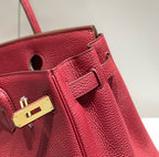 HERMES BIRKIN 25CM BURGUNDY CALFSKIN GOLD HARDWARE