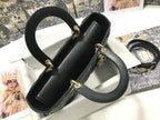 DIOR LARGE 32 LADY BAG IN BLACK LAMBSKIN WITH GOLD HARDWARE