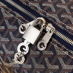 BOSTON 45 BAG IN NAVY BLUE GOYARDINE CANVAS AND CALFSKIN TRIM