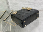 DIOR MINI 17 LADY BAG IN BLACK PATENT CALFSKIN