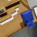HERMES KELLY DOLL PICTO MINI 18 BROWN MIX BLUE CALFSKIN