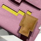 HERMES KELLY DOLL PICTO MINI 18 PINK MIX BROWN CALFSKIN