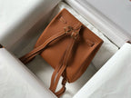 HERMES KELLY ADO 22 TOGO BACKPACK IN BROWN CALFSKIN GOLD HARDWARE