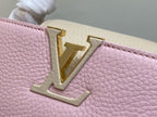 LOUIS VUITTON CAPUCINES MINI 21 IN LIGHT PINK TAURILLON LOVELOCK GOLD HARDWARE