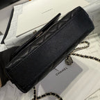 CHANEL MINI FLAP BAG 14 IN BLACK GRAINED CALFSKIN GOLD HARDWARE