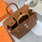 HERMES BIRKIN 25CM GOLD TOGO LEATHER SILVER HARDWARE