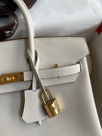 HERMES BIRKIN 25CM CREAM TOGO LEATHER GOLD HARDWARE