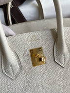 HERMES BIRKIN 25CM CREAM TOGO LEATHER GOLD HARDWARE